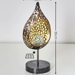 Luminaires Rustiques-hofstein lampe solaire Protaras LED Noir doré, 1 lumière