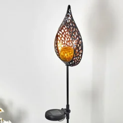 Luminaires Rustiques-hofstein lampe solaire Protaras LED Cuivre, Noir, 1 lumière