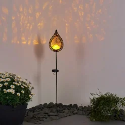 Luminaires Rustiques-hofstein lampe solaire Protaras LED Cuivre, Noir, 1 lumière