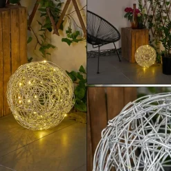 Lampes À Boules-hofstein lampe solaire Rapallo LED Argenté, 30 lumières