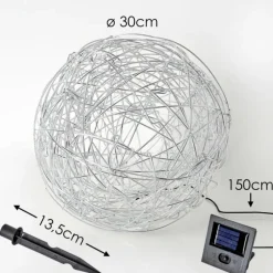 Lampes À Boules-hofstein lampe solaire Rapallo LED Argenté, 30 lumières