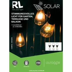 Luminaires Reality lampe solaire Reality Campus LED Noir, 3 lumières