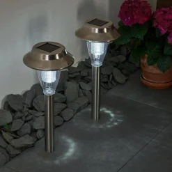 hofstein lampe solaire Rovigo LED Nickel mat, 1 lumière