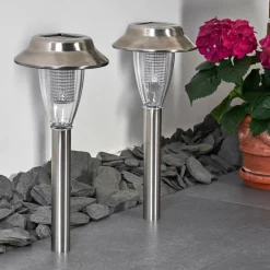 hofstein lampe solaire Rovigo LED Nickel mat, 1 lumière