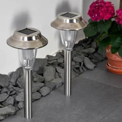 hofstein lampe solaire Rovigo LED Nickel mat, 1 lumière