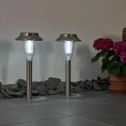 hofstein lampe solaire Rovigo LED Nickel mat, 1 lumière