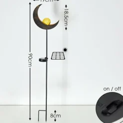 Luminaires Rustiques-hofstein lampe solaire Rovinj LED Cuivre, Noir, 1 lumière