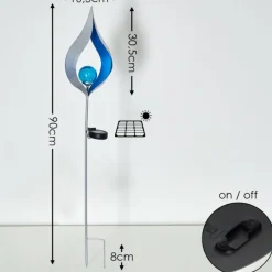 Luminaires Rustiques-hofstein lampe solaire Rovinj LED Argenté, 1 lumière