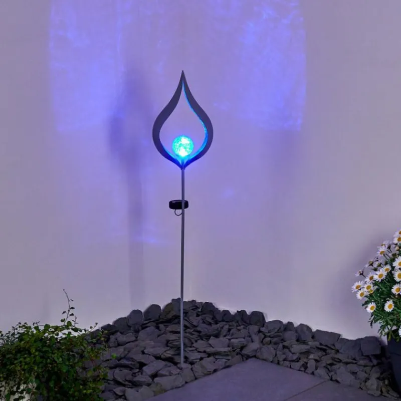 Luminaires Rustiques-hofstein lampe solaire Rovinj LED Argenté, 1 lumière