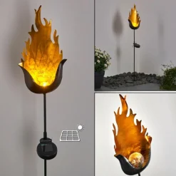 Luminaires Rustiques-hofstein lampe solaire Rovinj LED Noir doré, 1 lumière