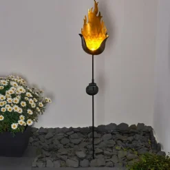 Luminaires Rustiques-hofstein lampe solaire Rovinj LED Noir doré, 1 lumière