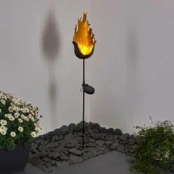 Luminaires Rustiques-hofstein lampe solaire Rovinj LED Noir doré, 1 lumière