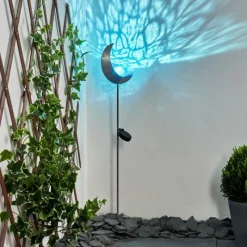 Luminaires Rustiques-hofstein lampe solaire Rovinj LED Bleu, Argenté, 1 lumière