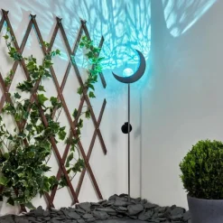 Luminaires Rustiques-hofstein lampe solaire Rovinj LED Bleu, Argenté, 1 lumière