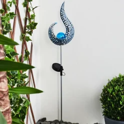 Luminaires Rustiques-hofstein lampe solaire Rovinj LED Bleu, Argenté, 1 lumière