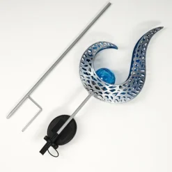 Luminaires Rustiques-hofstein lampe solaire Rovinj LED Bleu, Argenté, 1 lumière