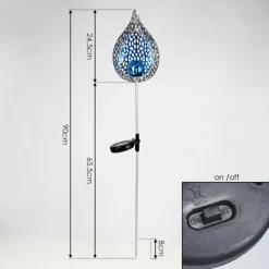 Luminaires Rustiques-hofstein lampe solaire Rovinj LED Bleu, Argenté, 1 lumière