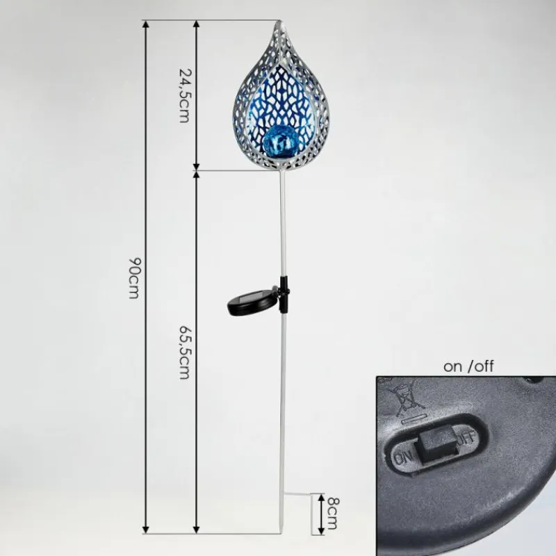 Luminaires Rustiques-hofstein lampe solaire Rovinj LED Bleu, Argenté, 1 lumière