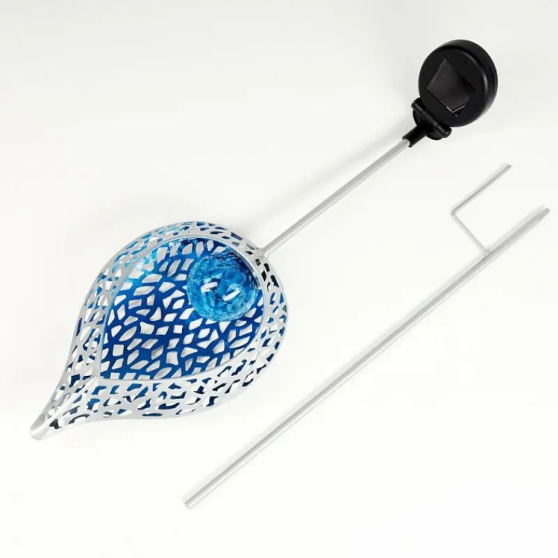 Luminaires Rustiques-hofstein lampe solaire Rovinj LED Bleu, Argenté, 1 lumière