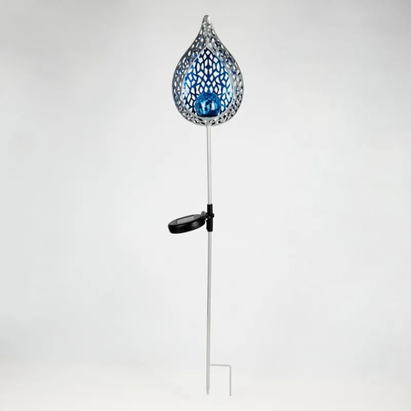 Luminaires Rustiques-hofstein lampe solaire Rovinj LED Bleu, Argenté, 1 lumière