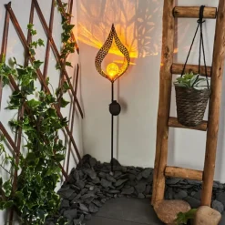 Luminaires Orientaux-hofstein lampe solaire Rovinj LED Cuivre, Noir, 1 lumière