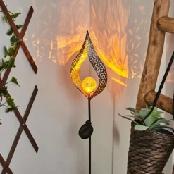 Luminaires Orientaux-hofstein lampe solaire Rovinj LED Cuivre, Noir, 1 lumière