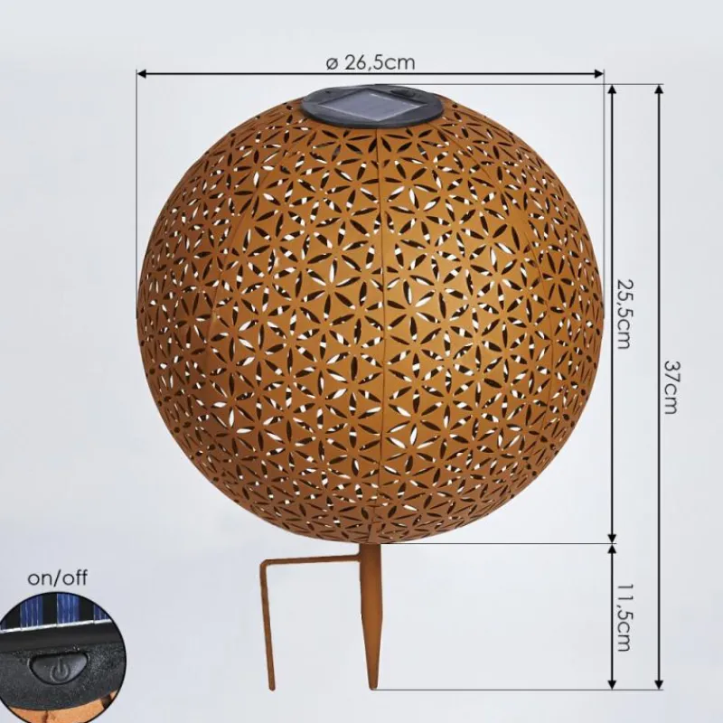 hofstein lampe solaire Samoao LED Rouille, Noir, 1 lumière