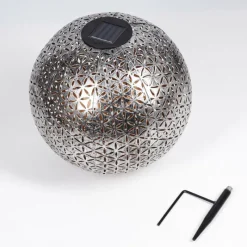 hofstein lampe solaire Samoao LED Cuivre, Noir, Argenté, 1 lumière