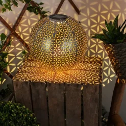 hofstein lampe solaire Samoao LED Cuivre, Noir, Argenté, 1 lumière