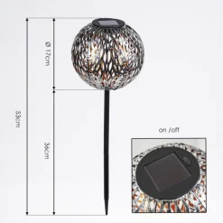 hofstein lampe solaire Samoao LED Cuivre, Noir, Argenté, 1 lumière