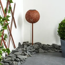 hofstein lampe solaire Samoao LED Rouille, Noir, 1 lumière