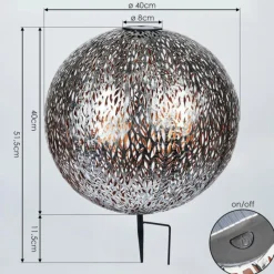 Luminaires Orientaux-hofstein lampe solaire Samoao LED Cuivre, Noir, Argenté, 1 lumière