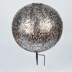 Luminaires Orientaux-hofstein lampe solaire Samoao LED Cuivre, Noir, Argenté, 1 lumière