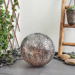 Luminaires Orientaux-hofstein lampe solaire Samoao LED Cuivre, Noir, Argenté, 1 lumière