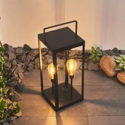 hofstein lampe solaire Sciolze LED Noir, Transparent, 2 lumières