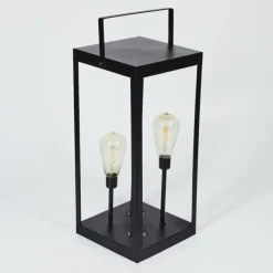 hofstein lampe solaire Sciolze LED Noir, Transparent, 2 lumières