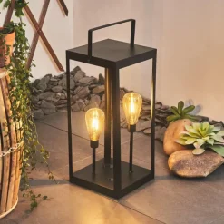 hofstein lampe solaire Sciolze LED Noir, Transparent, 2 lumières