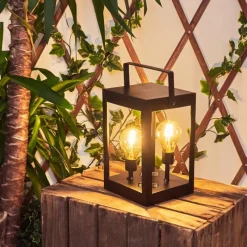 hofstein lampe solaire Sciolze LED Noir, Transparent, 2 lumières