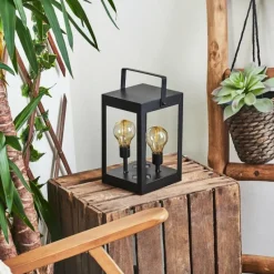 hofstein lampe solaire Sciolze LED Noir, Transparent, 2 lumières