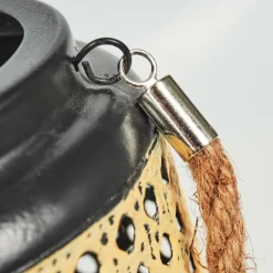 Style Boho-Chic-hofstein lampe solaire Sessivi LED Brun, Bois clair, Noir, 1 lumière