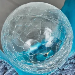 Luminaires Rustiques-hofstein lampe solaire Siviri LED Bleu, Gris, Transparent, 1 lumière