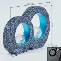 Luminaires Rustiques-hofstein lampe solaire Siviri LED Bleu, Gris, Transparent, 1 lumière