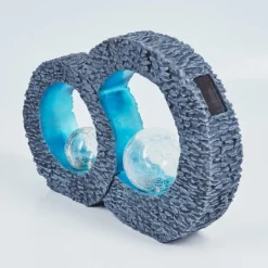 Luminaires Rustiques-hofstein lampe solaire Siviri LED Bleu, Gris, Transparent, 1 lumière