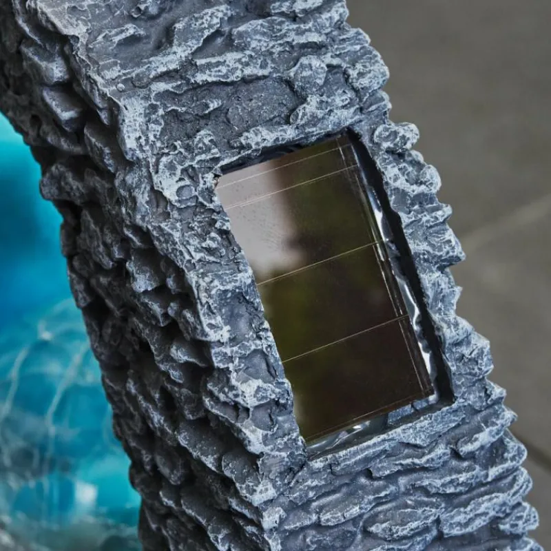 Luminaires Rustiques-hofstein lampe solaire Siviri LED Bleu, Gris, Transparent, 1 lumière