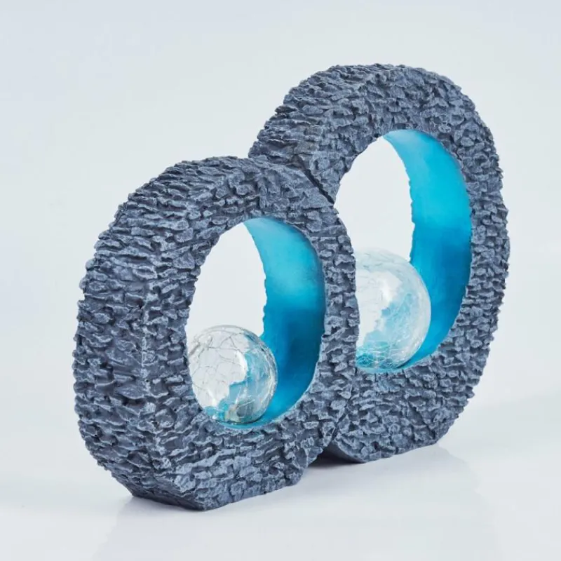 Luminaires Rustiques-hofstein lampe solaire Siviri LED Bleu, Gris, Transparent, 1 lumière