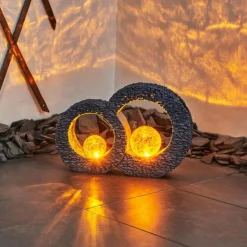 Luminaires Rustiques-hofstein lampe solaire Siviri LED Bleu, Gris, Transparent, 1 lumière