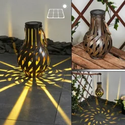 Lampes Vintages & Rétros-hofstein lampe solaire Soulé LED Brun, 1 lumière