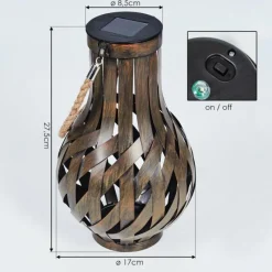 Lampes Vintages & Rétros-hofstein lampe solaire Soulé LED Brun, 1 lumière