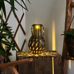 Lampes Vintages & Rétros-hofstein lampe solaire Soulé LED Brun, 1 lumière