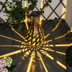 Lampes Vintages & Rétros-hofstein lampe solaire Soulé LED Brun, 1 lumière